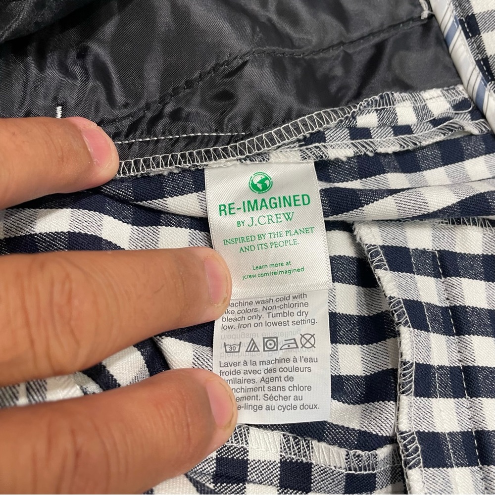 NEW J.Crew Women's Sz 10 Remi Gingham Cropped Blue White Pants Spring Summer NWT - Picture 10 of 12